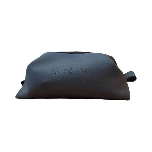 Dwell Studio Mens Black Toiletry Bag With Zipper Closure - Durable Faux Leather - Picture 2 of 5